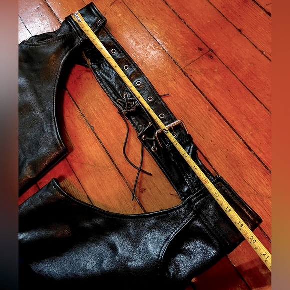 Leather Motorcycle Chaps (L) - Picture 5 of 11